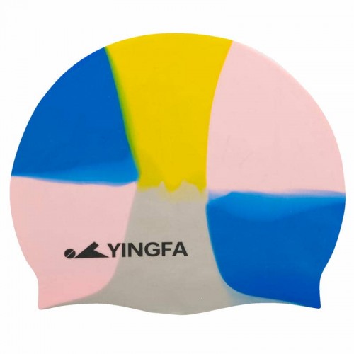 Шапочка для плавання силіконова для дорослих Yingfa Camouflage синій-рожевий, код: C0065_BLP