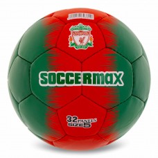 М"яч футбольний Soccermax Liverpool №5 PU, зелений-червоний, код: FB-0047-822-S52
