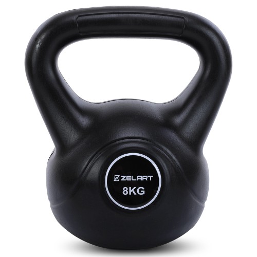 Гиря тренувальна цільна пластикова Zelart 8кг, чорний, код: TA-5427-8-S52