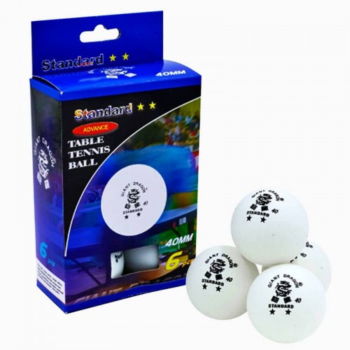 Набір м”ячів для настільного тенісу Giant Dragon Standard 2*, 6шт, білий, код: MT-5692-S52 Набір м”ячів для настільного тенісу Giant Dragon Standard 2*, 6шт, білий, код: MT-5692-S52