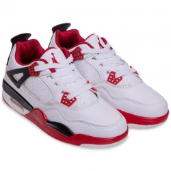 Кросівки для баскетболу дитячі Jdan розмір 35 (22см), білий-червоний, код: 283-WR_35
