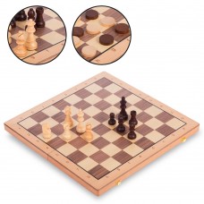Шахи, шашки 2 в 1 дерев"яні ChessTour 520х520 мм, код: W9052