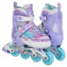 Роликові ковзани розсувні дитячі із захистом й шоломом у комплекті Banwei XS (27-30), фіолетовий-блакитний, код: BW-902-9_XSV