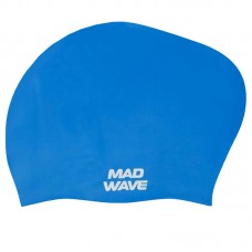 Шапочка для плавання силіконова на довге волосся для дорослих MadWave Long Hair синій, код: M051101_BL