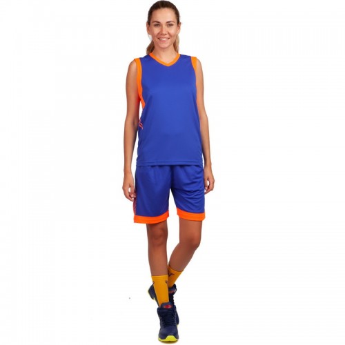 Форма баскетбольна жіноча PlayGame Lingo Lingo L (ріст 155-160), синій-помаранчевий, код: LD-8217_LBLOR