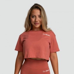 Футболка жіноча укорочена GymBeam Clothing Limitless S, кориця, код: 8586024626584