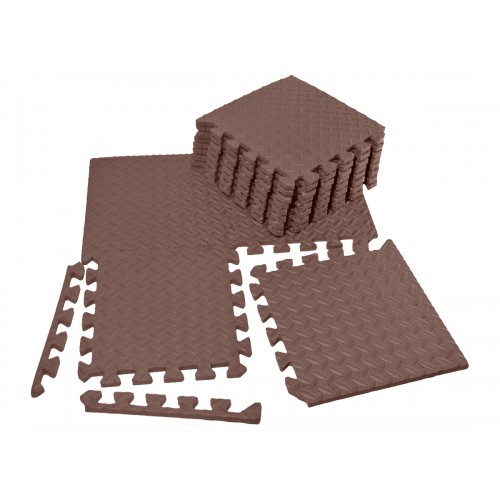 Татамі мат (хвіст ластівки) EasyFit 8 шт, 300х300х10мм, коричневий, код: EF-1950-30-BN