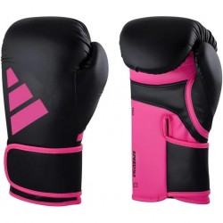 Боксерські рукавички Adidas Speed 165 з ліцензією WAKO, 10oz, чорний-рожевий, код: 15581-1147