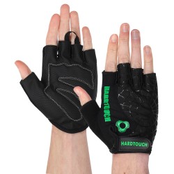Рукавички для фітнесу та тренувань Hard Touch S, чорний-зелений, код: FG-9499_SG