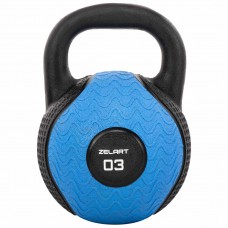 Гиря тренувальна цільна гумова Zelart 3кг, чорний, код: TA-4757-3