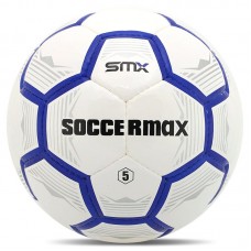 М"яч футбольний Soccermax №5 PU, білий-синій, код: FB-5057_WBL