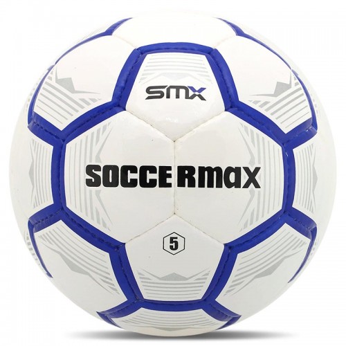 М"яч футбольний Soccermax №5 PU, білий-синій, код: FB-5057_WBL