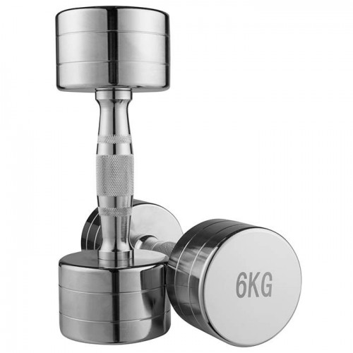 Гантель хромована WorldSport 1х6 кг, сірий, код: 80020-6-WS Гантель хромована WorldSport 1х6 кг, сірий, код: 80020-6-WS