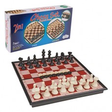 Шашки, шахи магнітні PlayGame пластик, 180х180 мм, код: 8308-2-WS