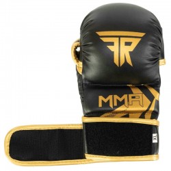 Рукавиці для змішаних єдиноборств MMA Fistrage розмір M, чорний-золотий, код: VL-5521_M