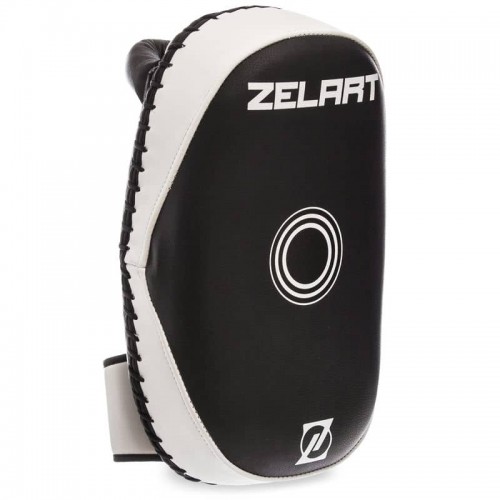 Макивара тай-пед Zelart 32x19x8 см, чорний-білий, код: BO-1388_BKW-S52