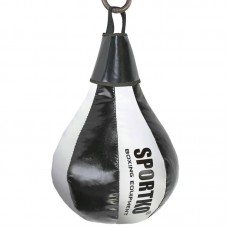 Груша підвісна SportKo 500х240 мм, 5 кг, чорний-білий, код: GP-1_BKW-S52 Груша підвісна SportKo 500х240 мм, 5 кг, чорний-білий, код: GP-1_BKW-S52