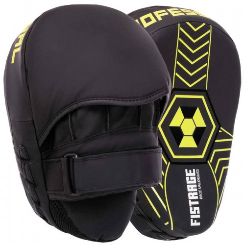 Лапа вигнута для боксу та єдиноборств Fistrage Flex 240x180x60 мм, 2шт, чорний-салатовий, код: VL-5485_BKLG