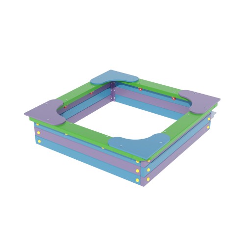 Пісочниця мала з кутовими сидіннями Miros 1450х1450х360 мм, код: DIO204.1