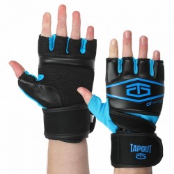 Рукавички для змішаних єдиноборств MMA Tapout L-XL, чорний-синій, код: SB168521_LXLBL