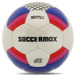 М'яч футбольний Soccermax Crystal №5 PU, білий-червоний, код: FB-4192_WR