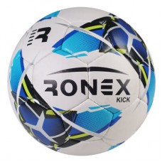 М"яч футбольний Ronex Grippy Kick №5, білий-синій, код: RX-KCK251-WS