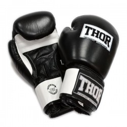 Рукавички боксерські Thor Sparring 12oz, шкіра, чорно-білі, код: 558(Leather) BLK/WH 12 oz.