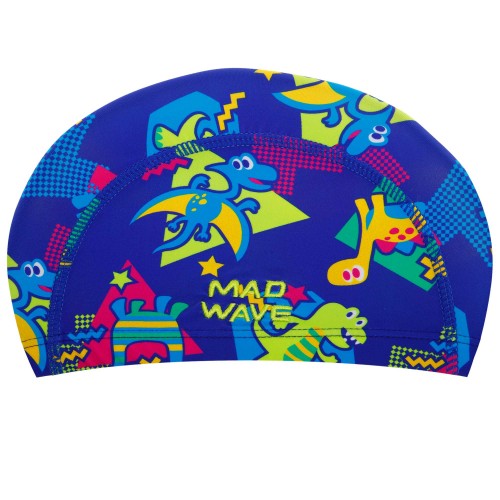 Шапочка для плавання дитяча MadWave Dinos синій, код: M052902-S52