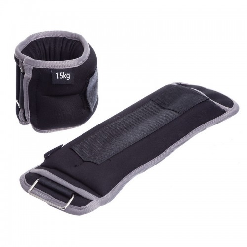 Обважнювачі-манжети для рук і ніг FitGo 2x1,5 кг, чорний-сірий, код: FI-1302-3_BKGR