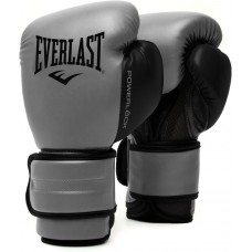 Боксерські рукавиці Everlast Powerlock 2R Training Glove 10 унцій, сірий-чорний, код: 009283608521