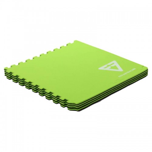 Килимок спортивний пазл ZelartGym Mat 4шт в наборі 620х620х12 мм, чорний-зелений, код: FI-5115-S52