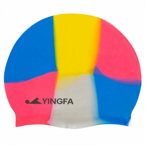 Шапочка для плавання силіконова для дорослих Yingfa Camouflage синій-малиновий, код: C0065_BLM