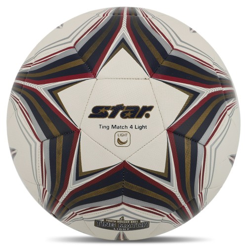 М"яч футбольний Star Ting Match 4 Light Hybrid №4 PU, білий-чорний, код: SB3144L-S52
