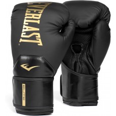 Боксерські рукавиці Everlast Elite 2 Boxing Gloves 16 унцій, чорний-золотий, код: 009283623739