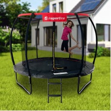 Батут Insportline Flea Pro 2440 мм, чорний-червоний, код: 23878-IN