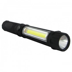 Ліхтарик Trixline C220 3W COB + 1W LED, чорний, код: 821580-IN