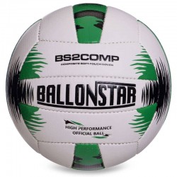 М"яч волейбольний Ballonstar №5 PU, білий-чорний-зелений, код: LG2372 М"яч волейбольний Ballonstar №5 PU, білий-чорний-зелений, код: LG2372