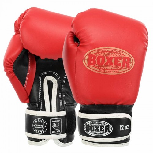 Рукавички боксерські Boxer Еліт кожвініл 12 унцій, червоний-чорний, код: 2022_12_R-S52
