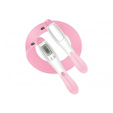 Швидкісна скакалка з лічильником EasyFit білий-рожевий, код: EF-1916-WP