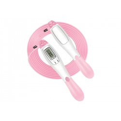 Швидкісна скакалка з лічильником EasyFit білий-рожевий, код: EF-1916-WP