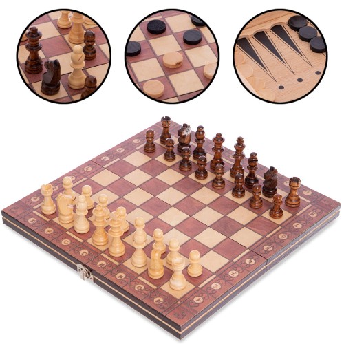Шахи, шашки, нарди 3 в 1 ChessTour, код: W7702H