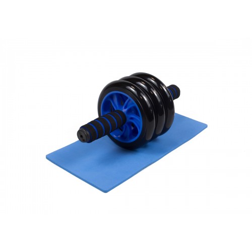 Ролик для преса EasyFit з килимком (3 колеса), синій, код: MS 0873-B-EF