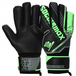 Воротарські рукавиці Soccermax розмір 9, чорний-зелений, код: GK-4316_9BKG