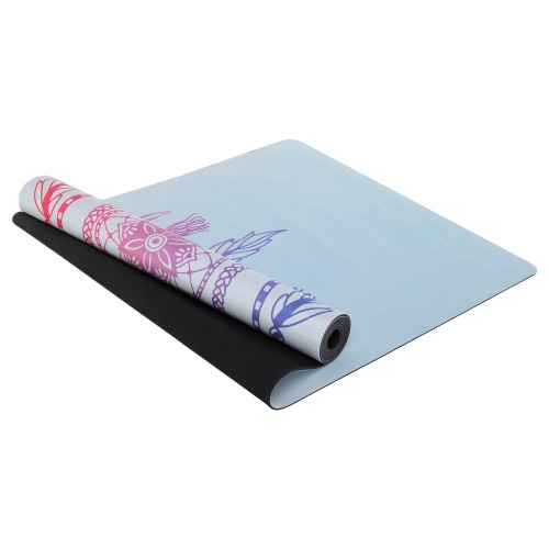 Килимок для йоги замшевий каучуковий з принтом Ловець Снів Record 1830x610x3 мм, блакитний-фіолетовий, код: FI-5662-64