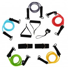 Еспандер багатофункціональний для фітнесу 5 жгутів Zelart Resistance Band в чохлі різнокольоровий, код: FI-5449