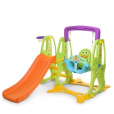 Гірка-гойдалка з баскетбольним кільцем Bambi HF-H002 зелений-помаранчевий, код: 6903186830017