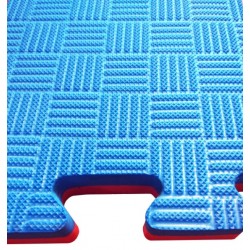 Мат татами Eva-Line Extra Quality Anti-Slide Плетінка 100 кг/м3, синій/червоний, 100x100x3 см, код: 1404 1111_3A