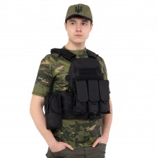 Житлет розвантажувальний універсальний на 5 кишені Tactical Military Rangers, чорний, код: ZK-9103_BK