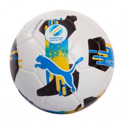 М"яч футбольний Puma Orbita UPL (FIFA Quality) №5, білий-чорний-жовтий-блакитний, код: 4067982253028
