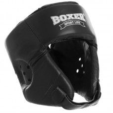 Шолом боксерський відкритий Boxer шкіряний M, чорний, код: 2029_MBK-S52